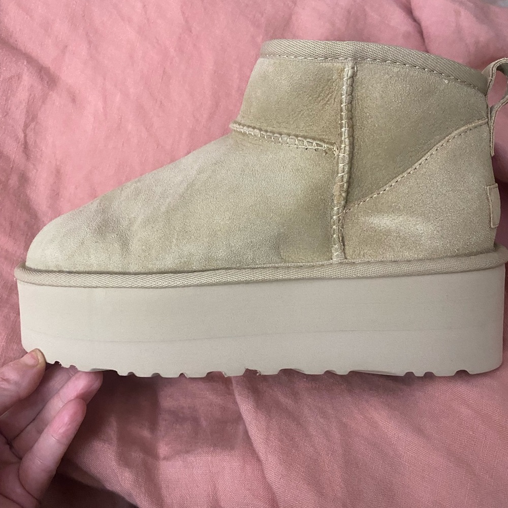 UGG Cream Platform Ankle Booties - image 5